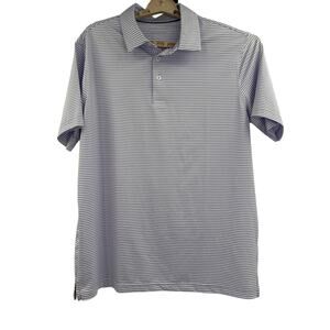 Michel Rouen polo purple short sleeve shirt stripes size L
